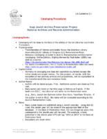 3.1 Cataloging Procedures